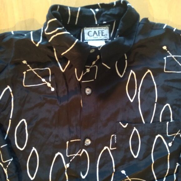 Cafe Tops - Vintage Cafe Abstract Geometric Button Down Shirt